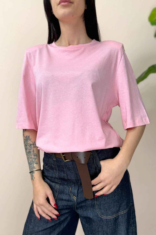 T-Shirt c/spalline - ROSA
