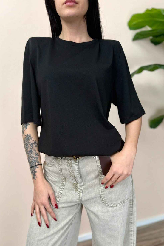 T-Shirt c/spalline - NERO