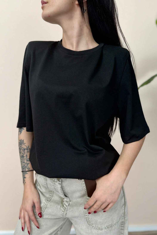 T-Shirt c/spalline - NERO