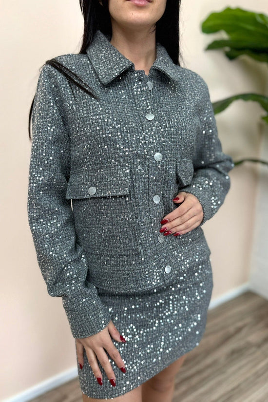 Giacca micropaillettes - JEANS
