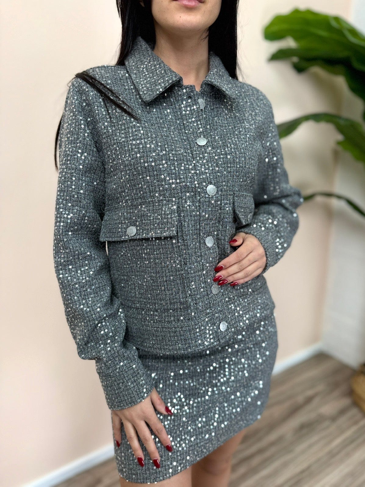 Giacca micropaillettes - JEANS