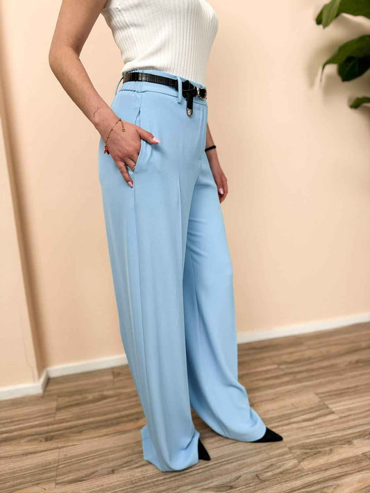 Pantalone palazzo - CELESTE