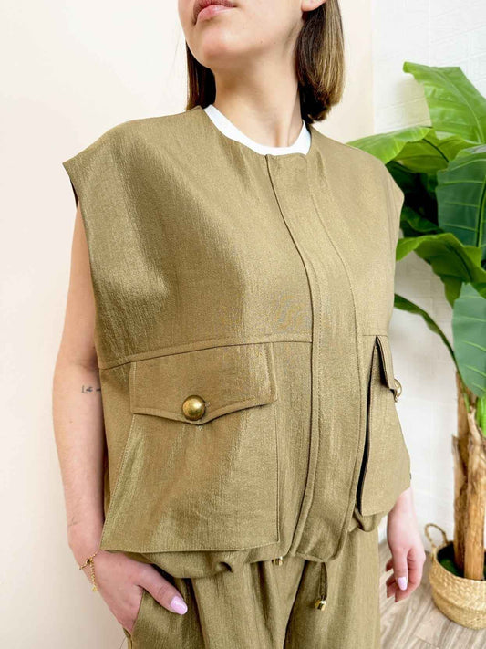Gilet con bottoni - DESERTO