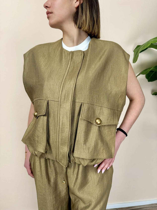 Gilet con bottoni - DESERTO