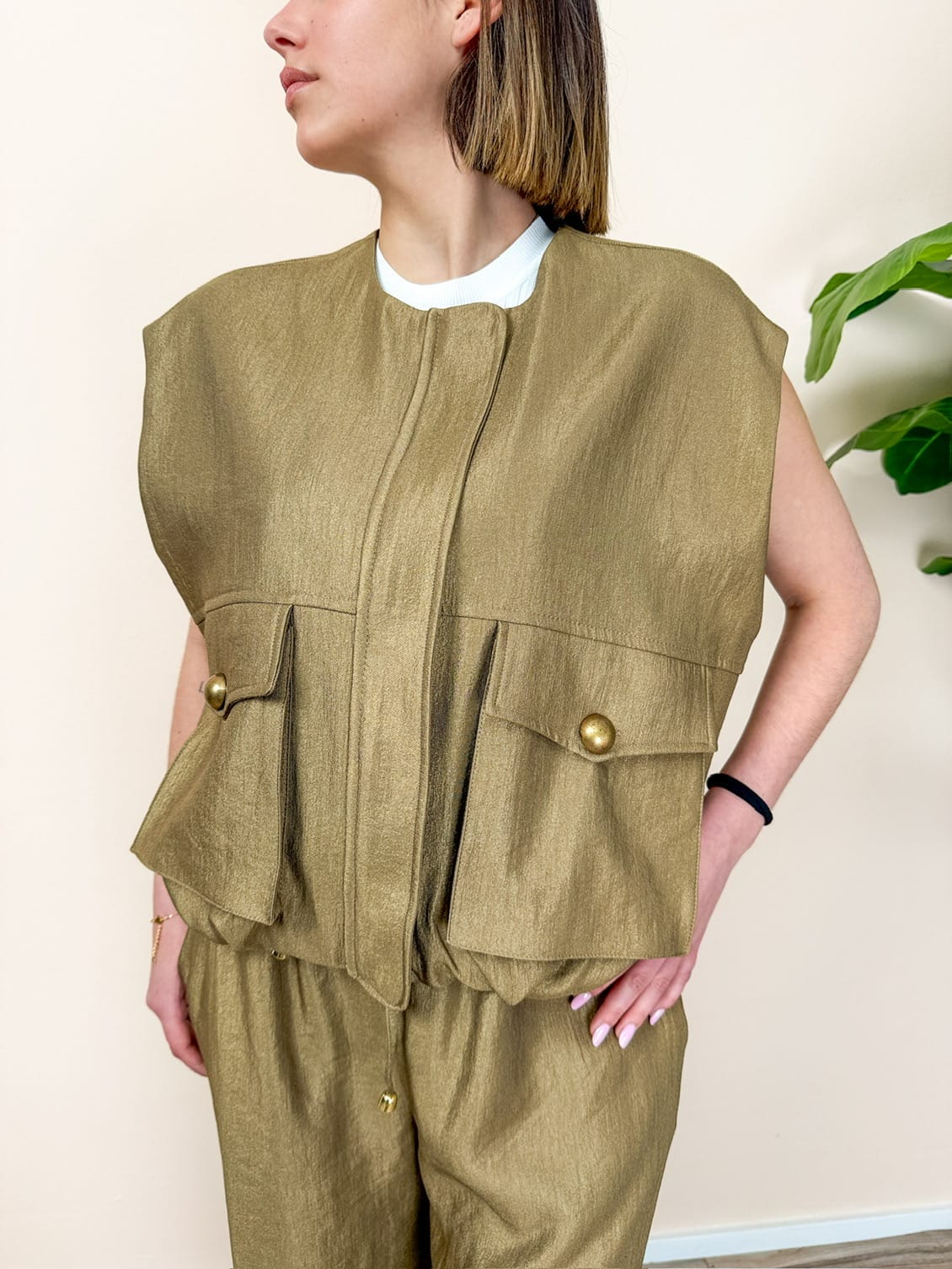 Gilet con bottoni - DESERTO