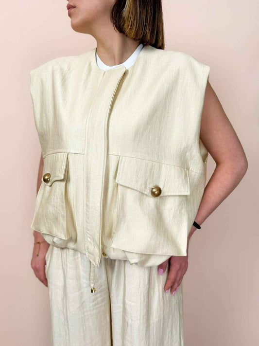 Gilet con bottoni - BURRO