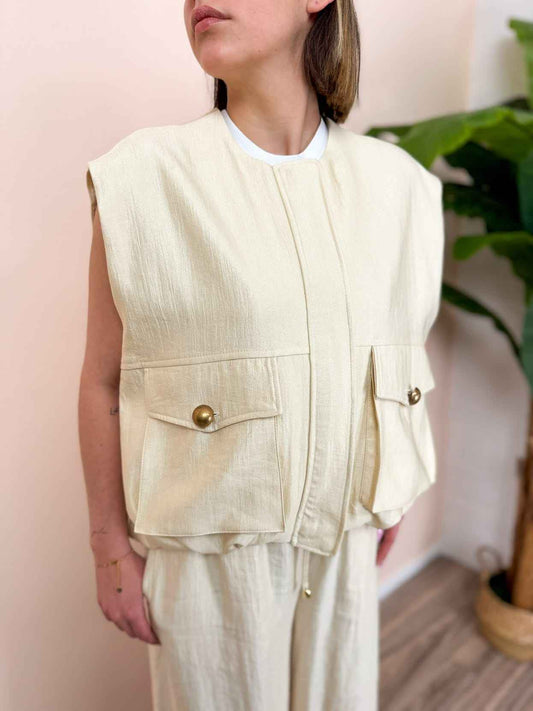 Gilet con bottoni - BURRO