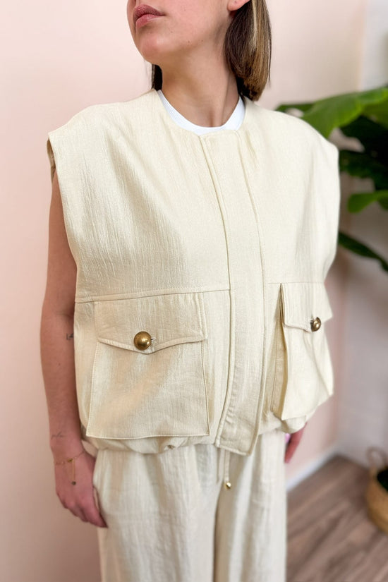 Gilet con bottoni - BURRO