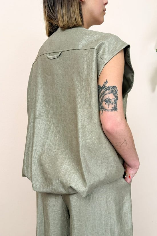 Gilet con bottoni - FANGO