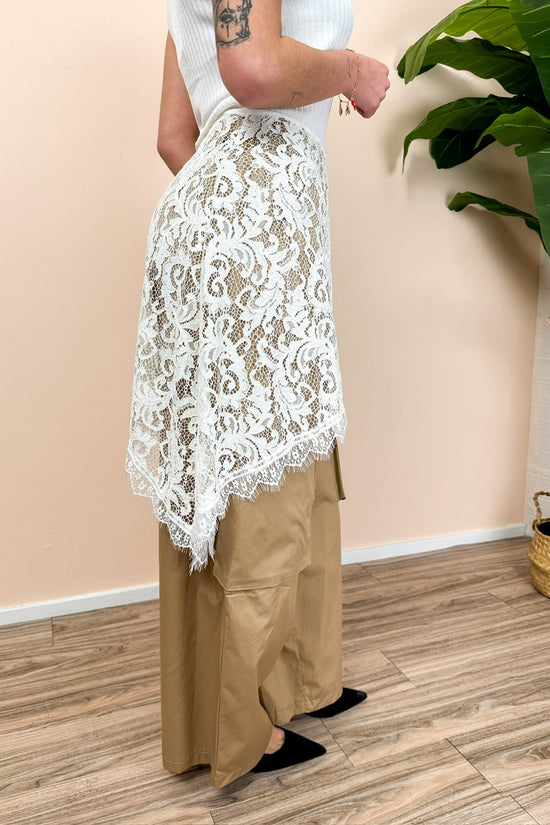 Pantalone cargo c/bandana pizzo - BEIGE