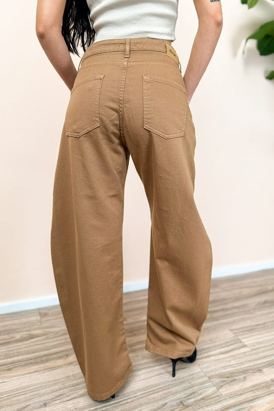 Pantalone barrel - CAMELLO