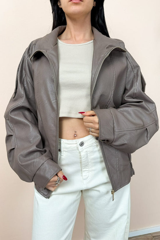 Bomber in ecopelle - CACAO
