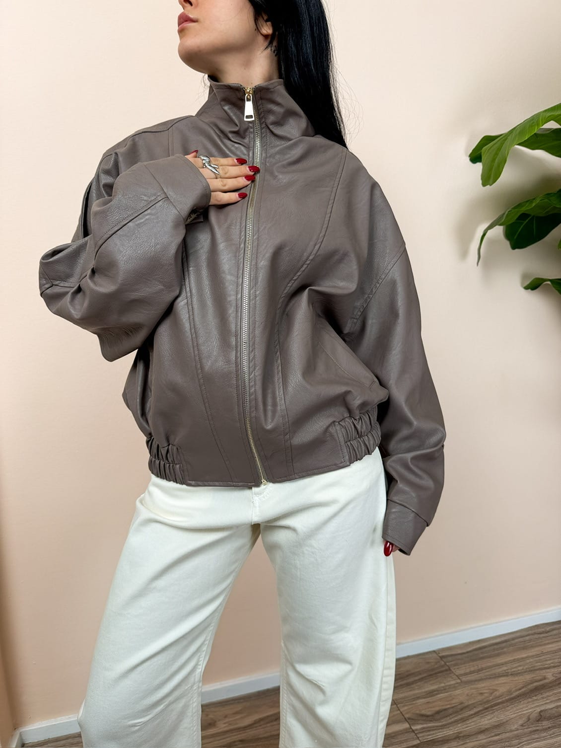 Bomber in ecopelle - CACAO