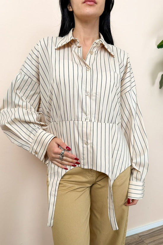 Camicia righe - BEIGE