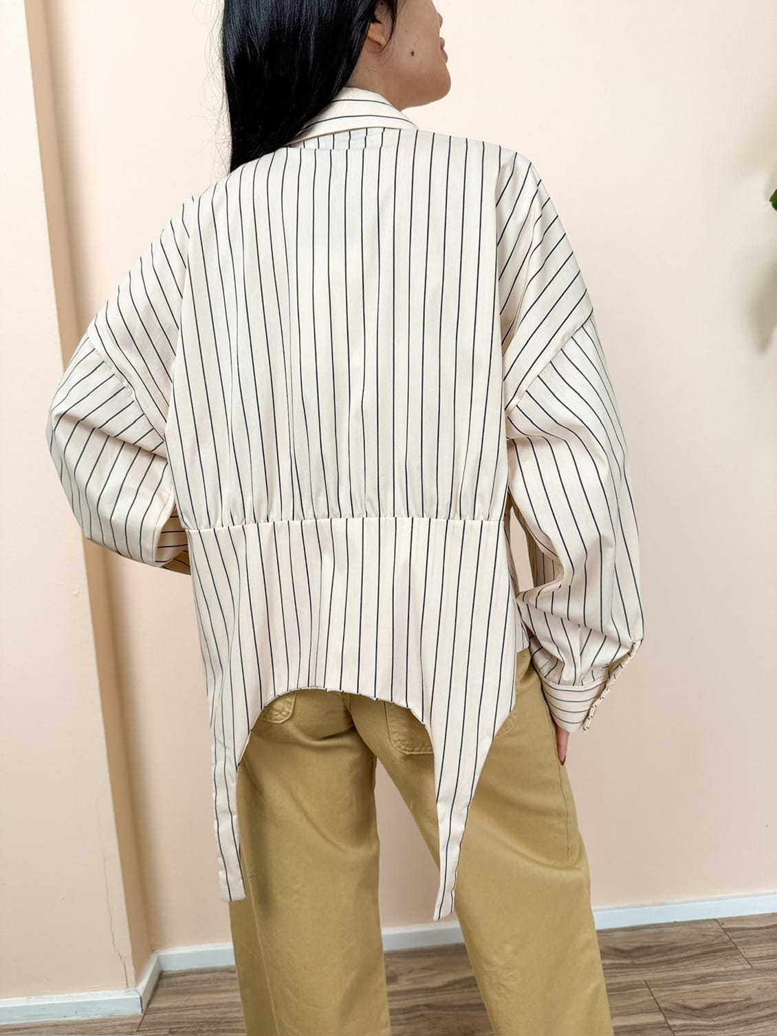 Camicia righe - BEIGE