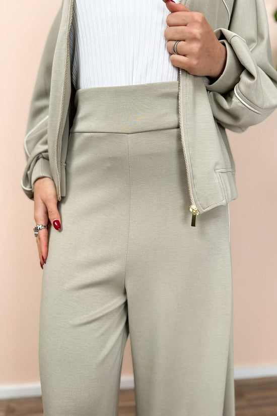 Pantalone scuba palazzo - SALVIA
