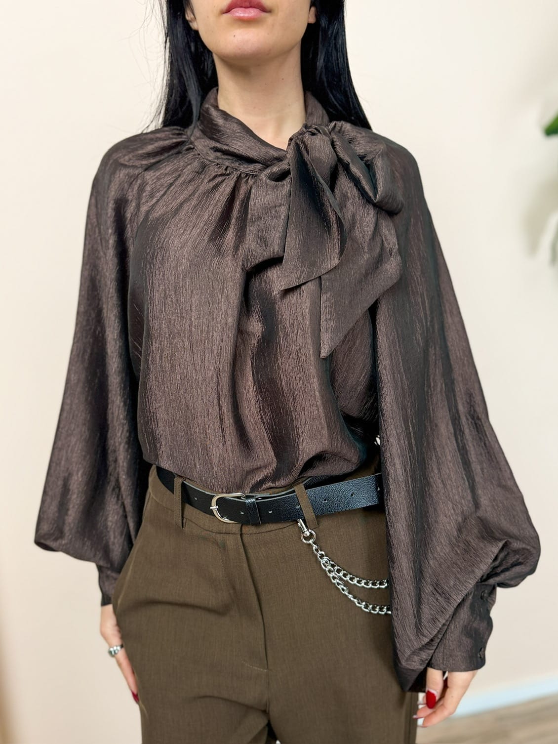Camicia fiocco in crepes - MORO