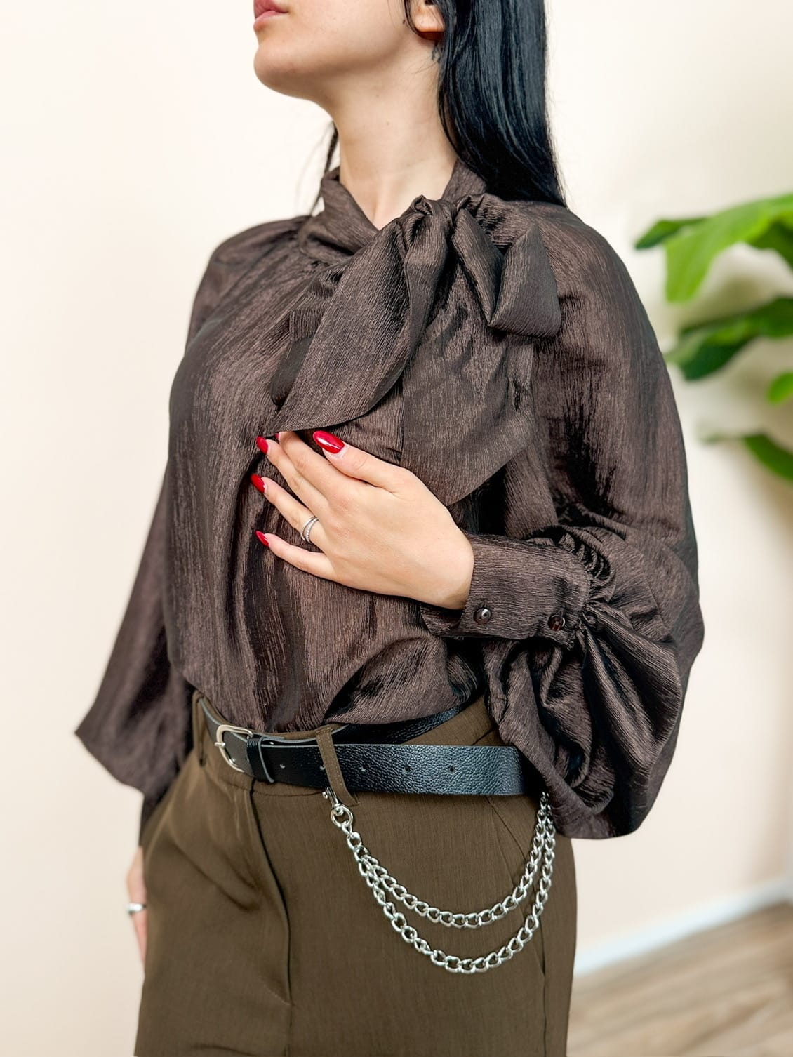Camicia fiocco in crepes - MORO