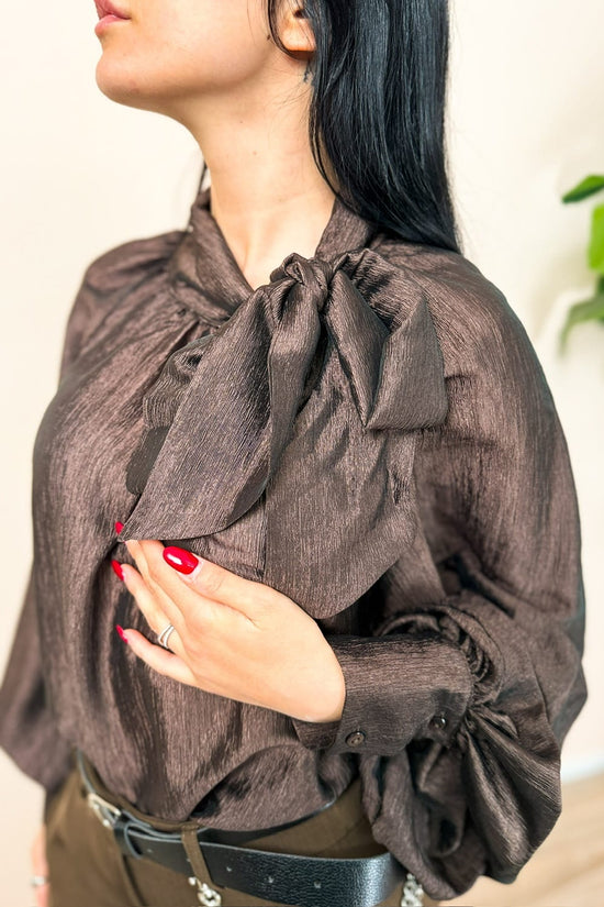 Camicia fiocco in crepes - MORO