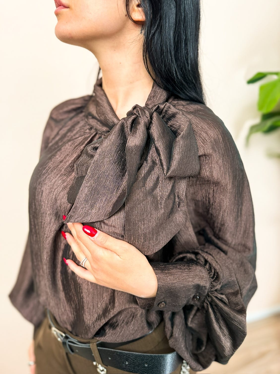 Camicia fiocco in crepes - MORO
