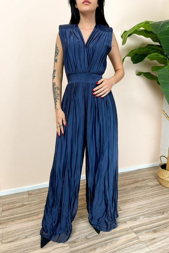 Tuta smanicata spalline - BLU