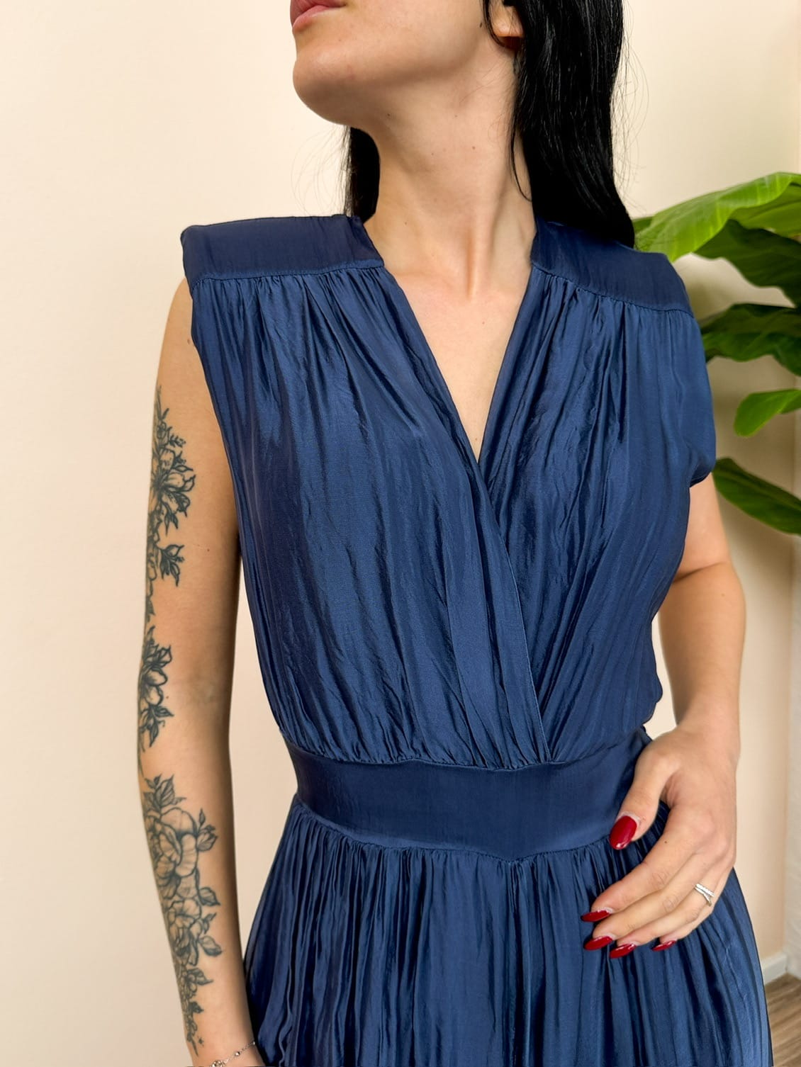 Tuta smanicata spalline - BLU