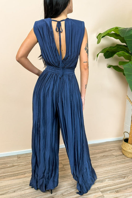 Tuta smanicata spalline - BLU
