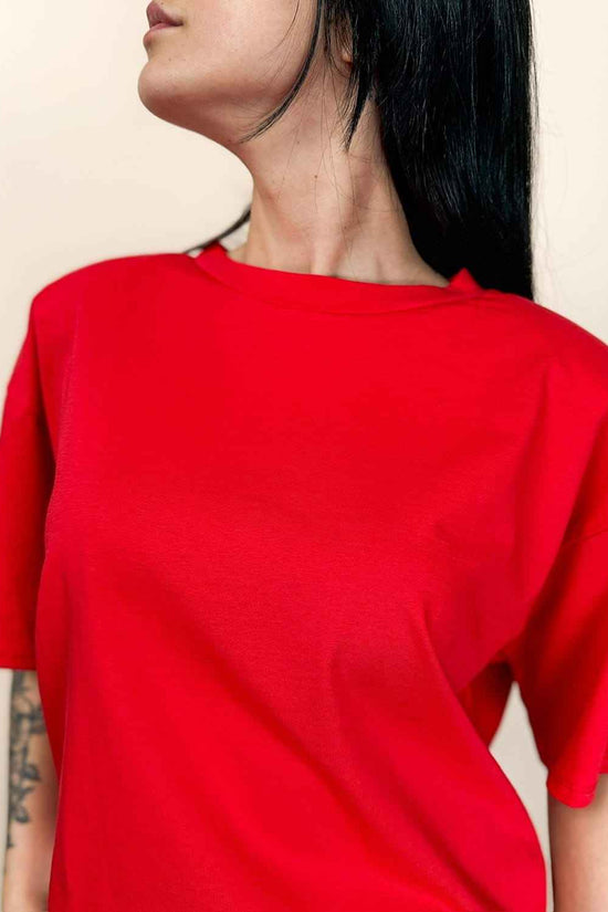 Maglia in cotone c/spalline - ROSSO