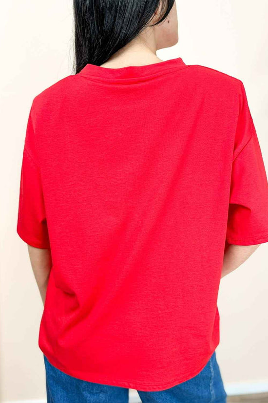 Maglia in cotone c/spalline - ROSSO