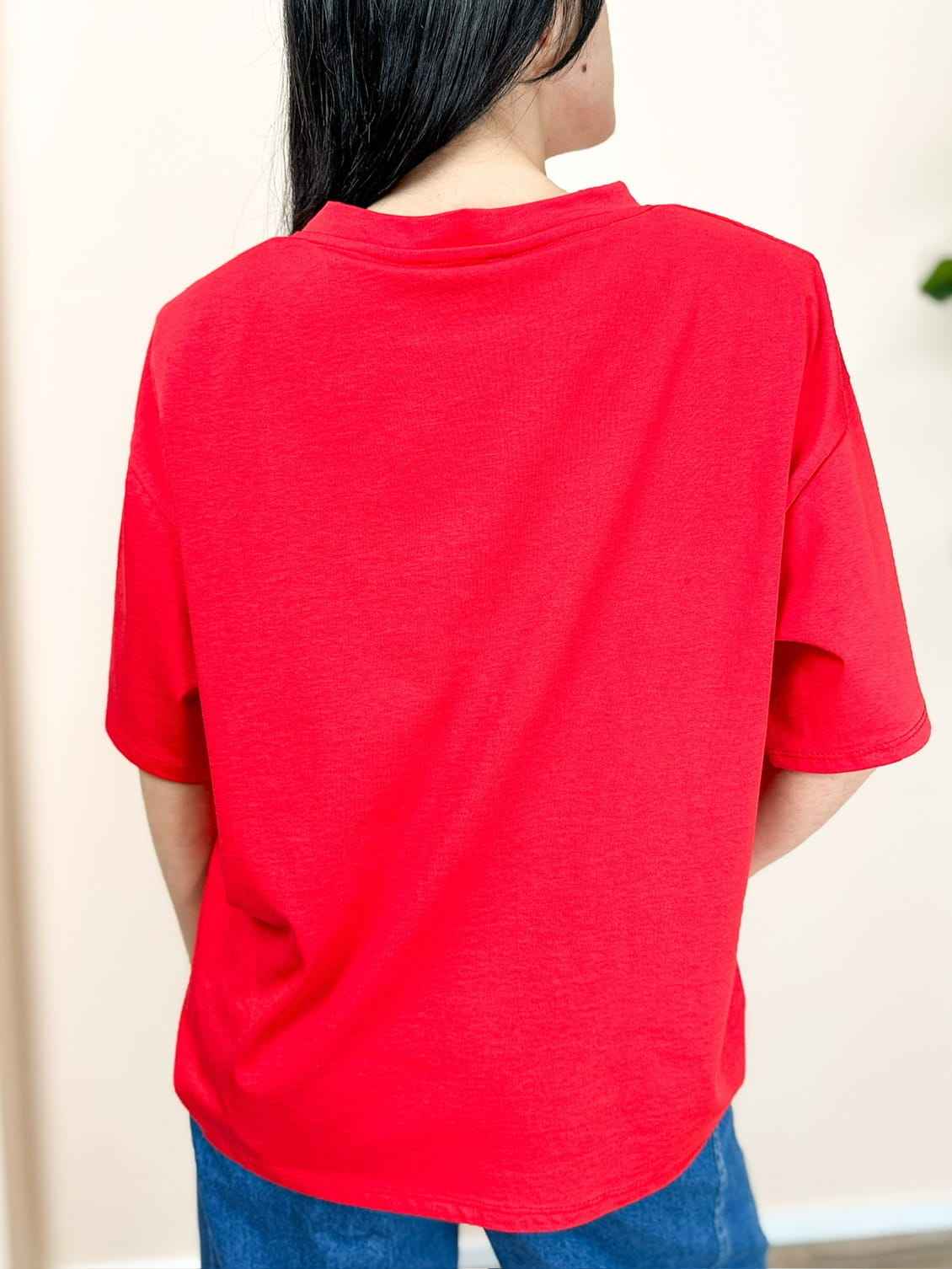 Maglia in cotone c/spalline - ROSSO