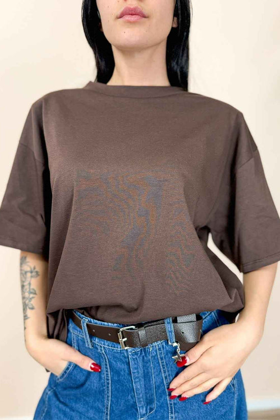 Maglia in cotone c/spalline - MORO