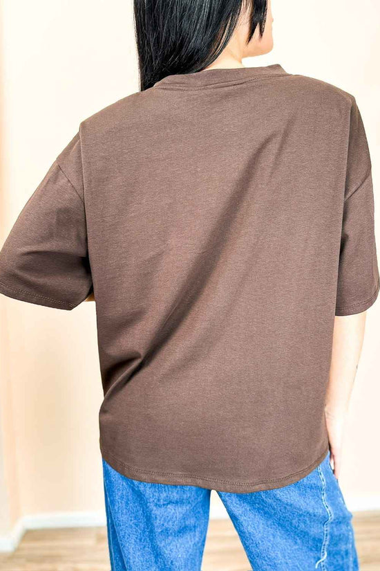 Maglia in cotone c/spalline - MORO