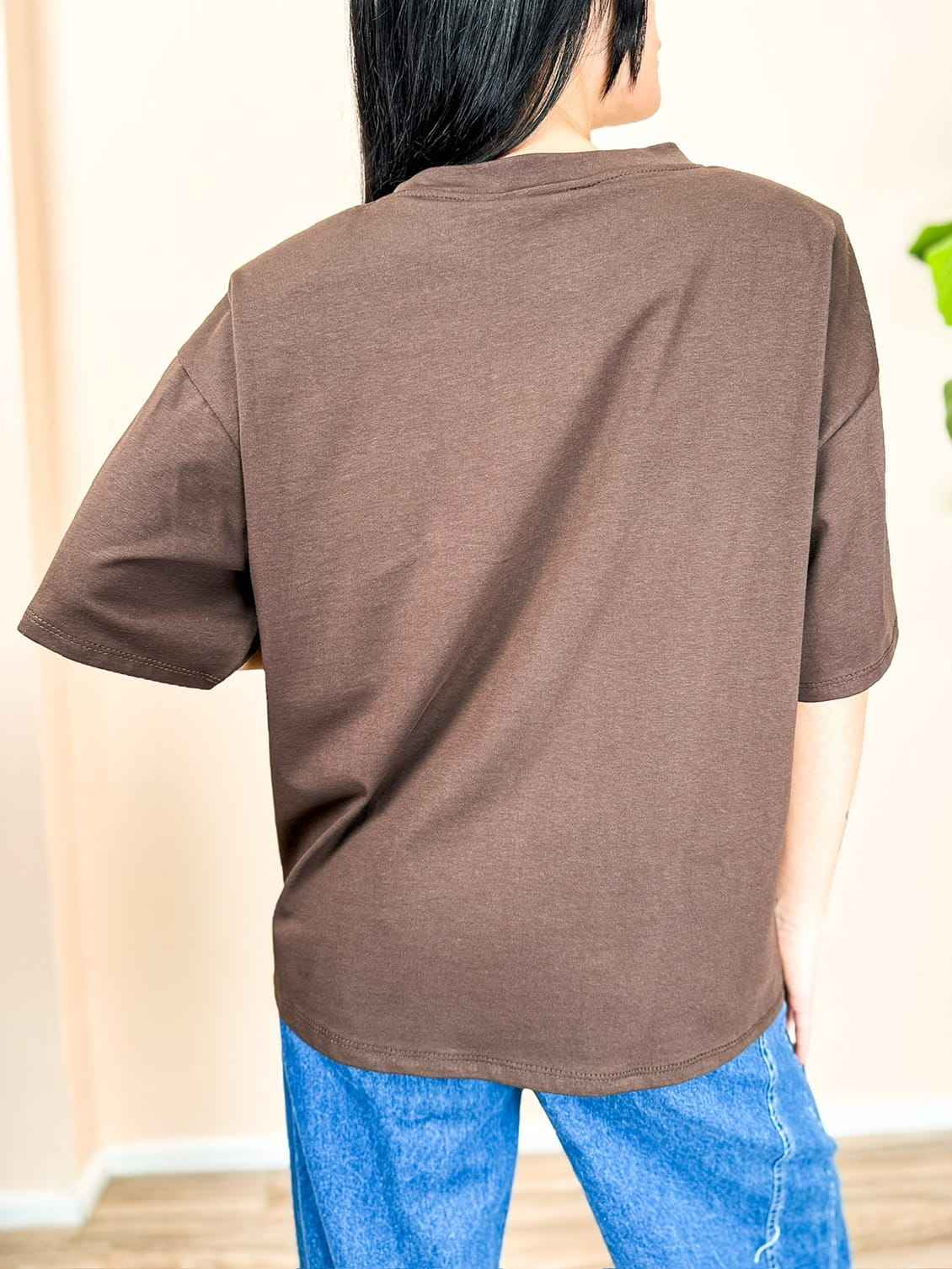 Maglia in cotone c/spalline - MORO