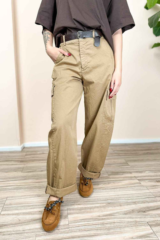 Pantalone con tasconi - BEIGE