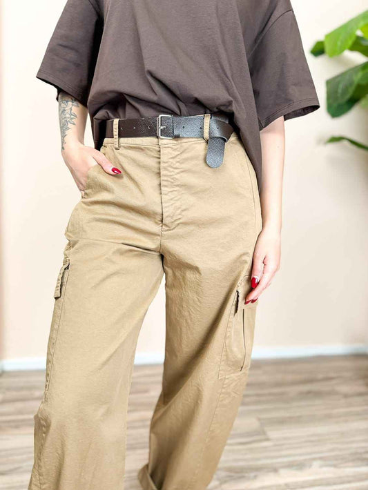 Pantalone con tasconi - BEIGE