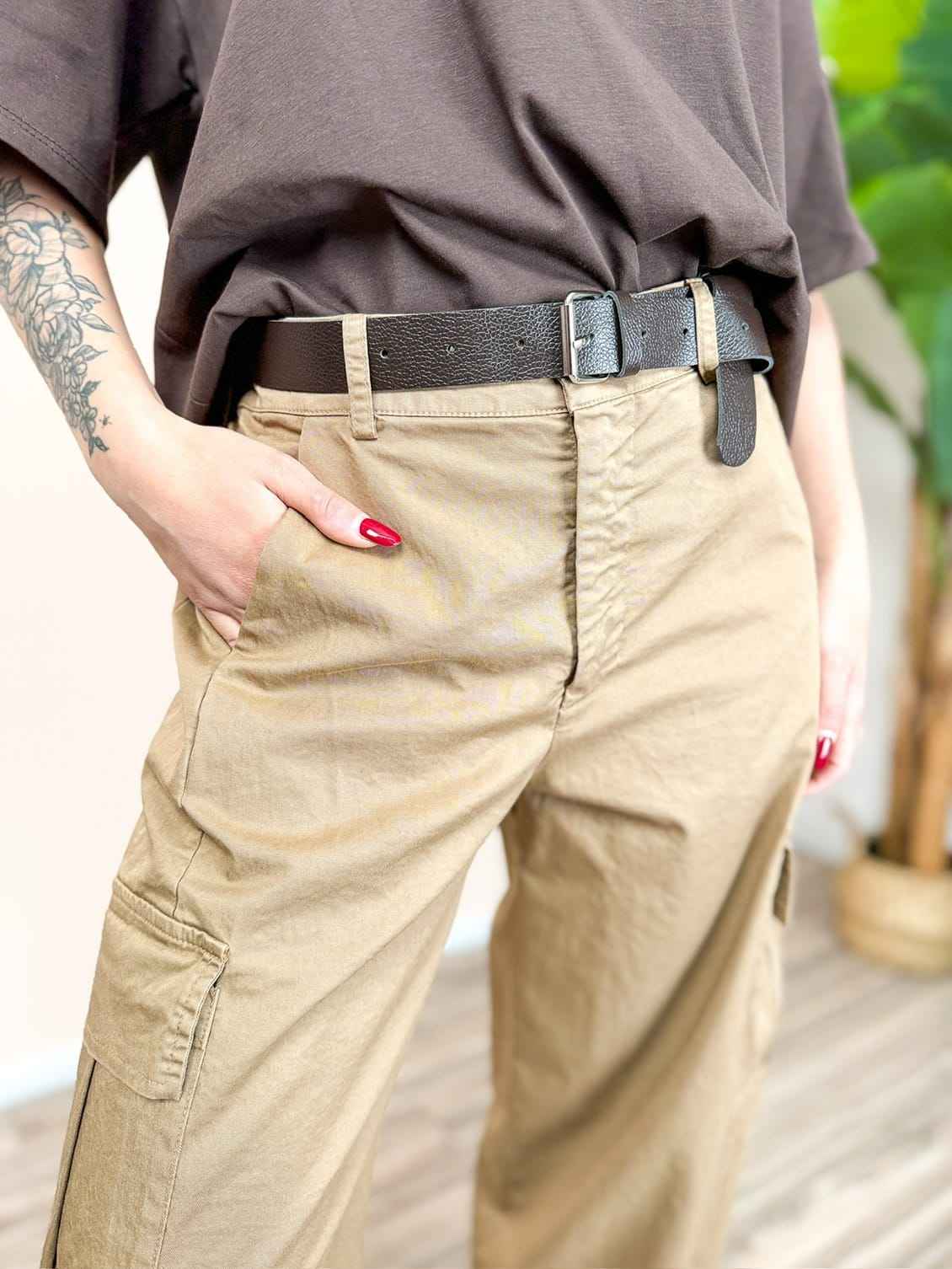 Pantalone con tasconi - BEIGE