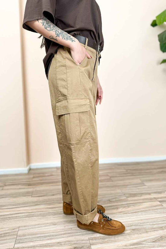 Pantalone con tasconi - BEIGE