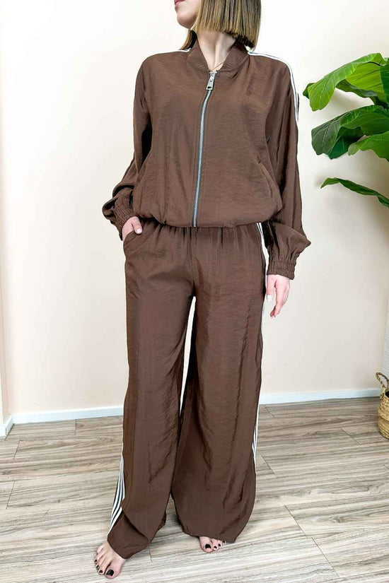 Pantalone con bande - MORO