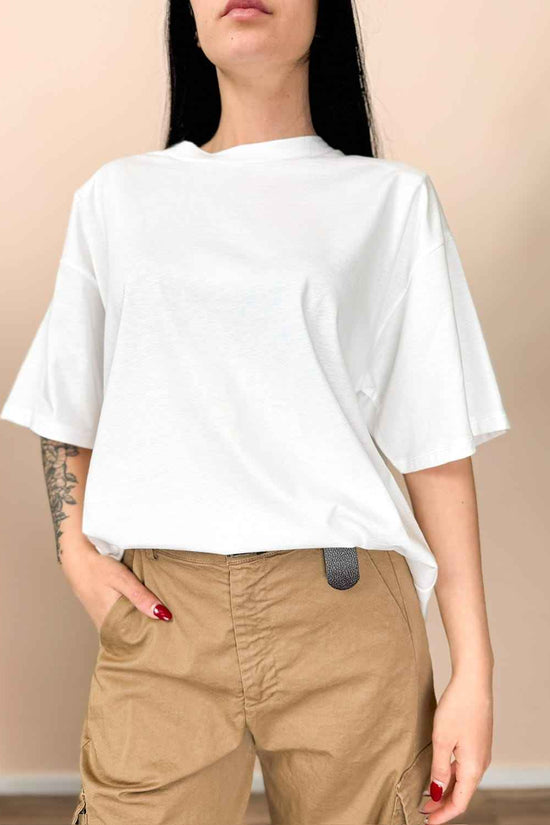 Maglia in cotone c/spalline - LATTE