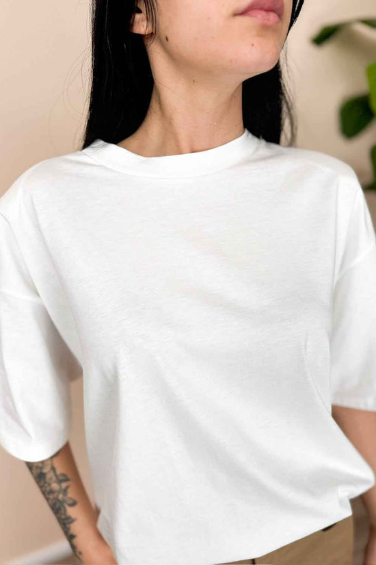 Maglia in cotone c/spalline - LATTE