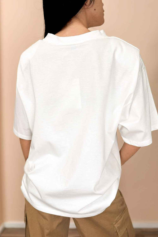 Maglia in cotone c/spalline - LATTE