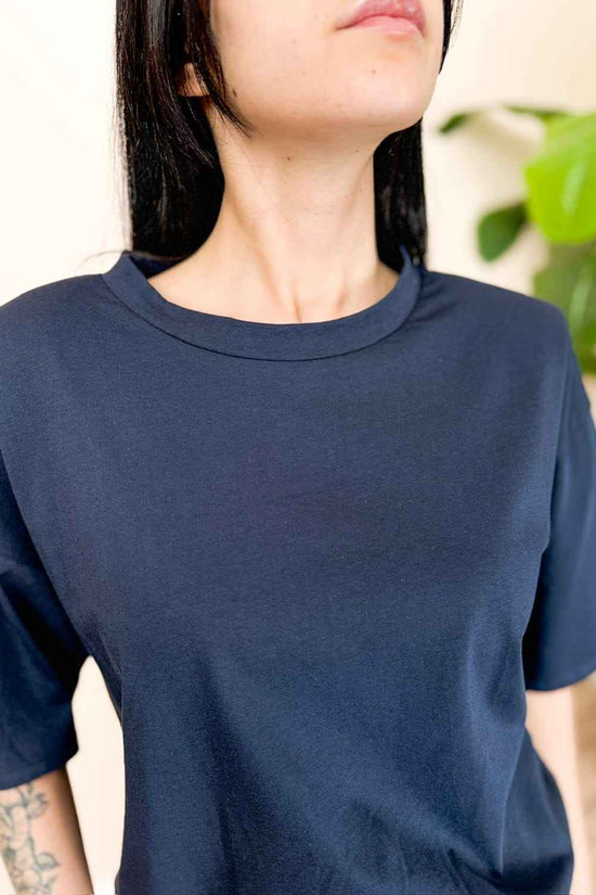 Maglia in cotone c/spalline - BLU