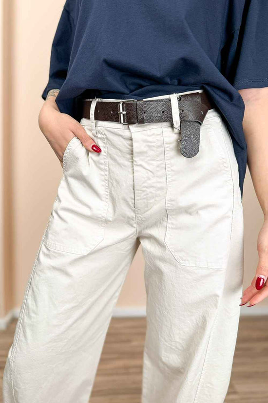 Pantalone ovetto in cotone - SABBIA