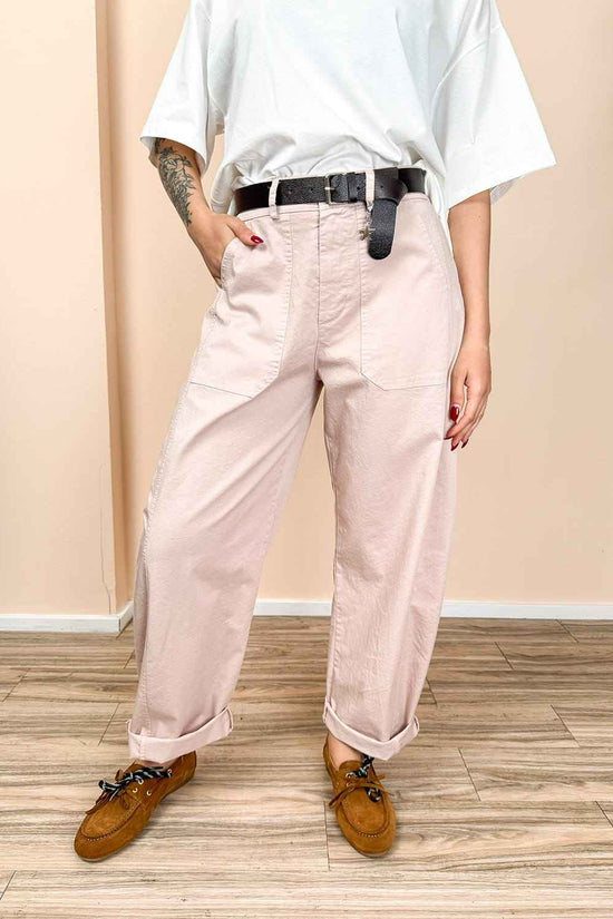 Pantalone ovetto in cotone - ROSA