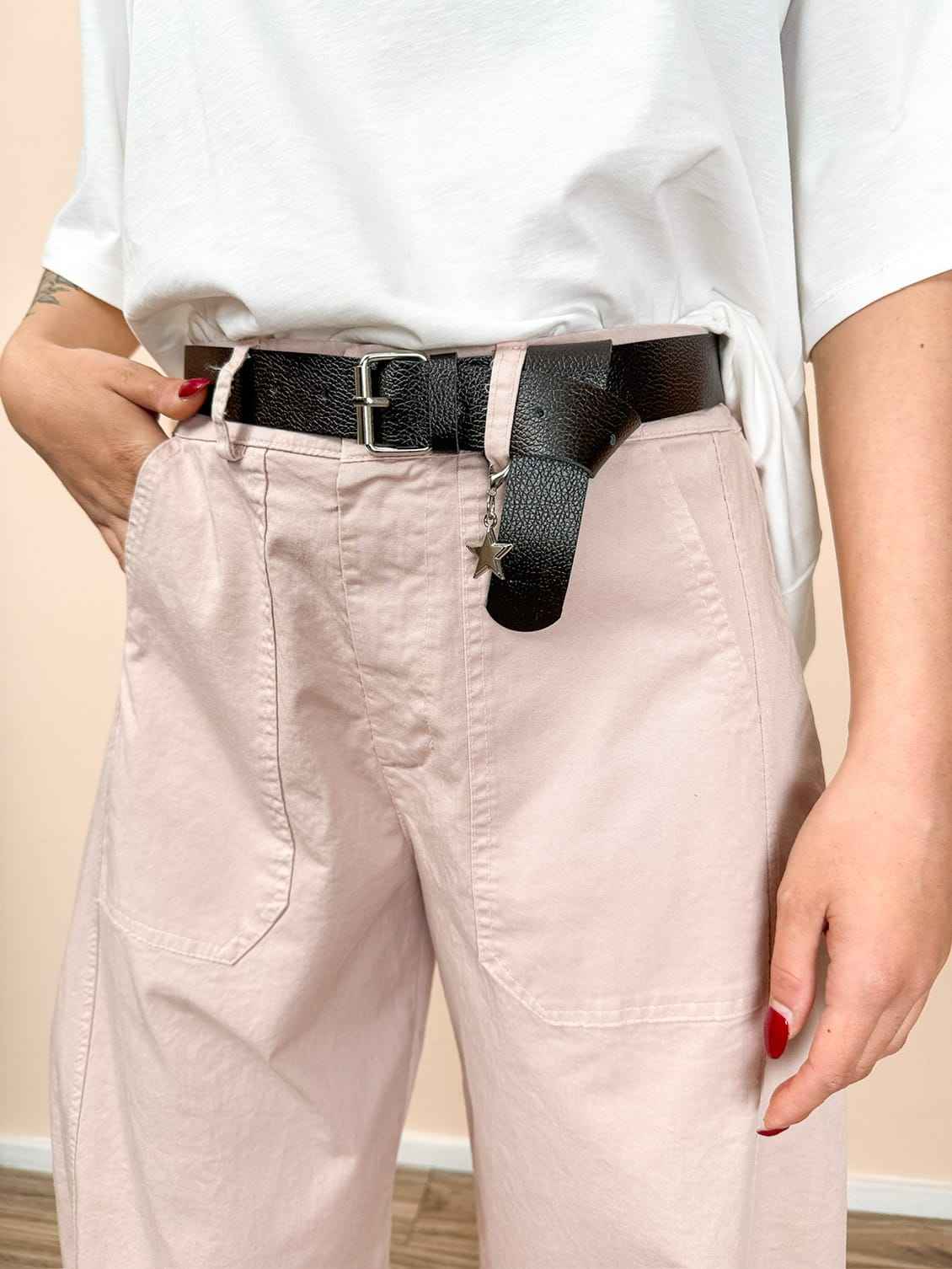 Pantalone ovetto in cotone - ROSA