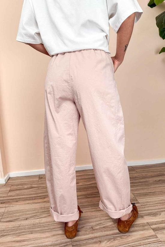 Pantalone ovetto in cotone - ROSA