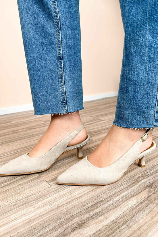 Slingback in camoscio tacco mini - MOUSSE