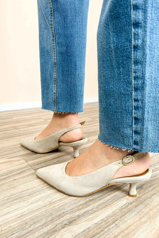 Slingback in camoscio tacco mini - MOUSSE