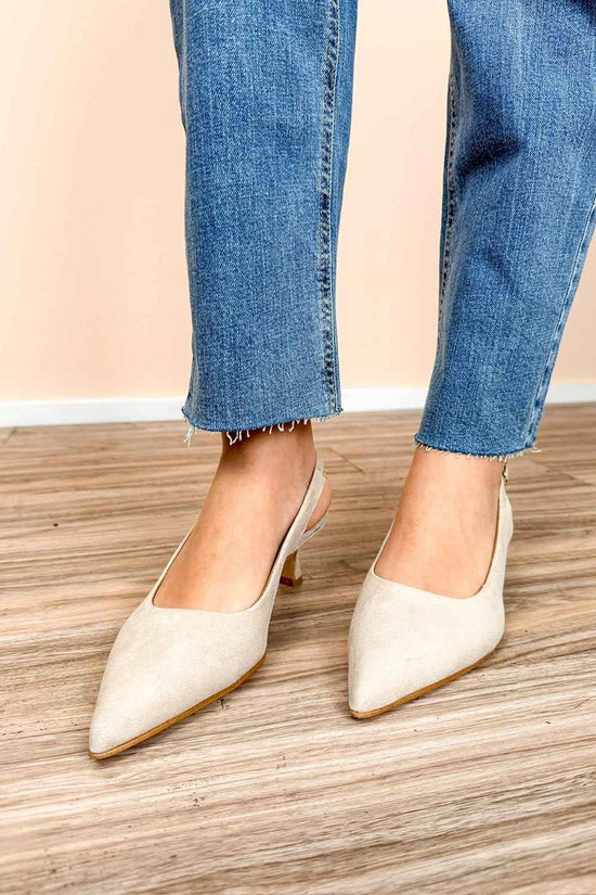 Slingback in camoscio tacco mini - MOUSSE
