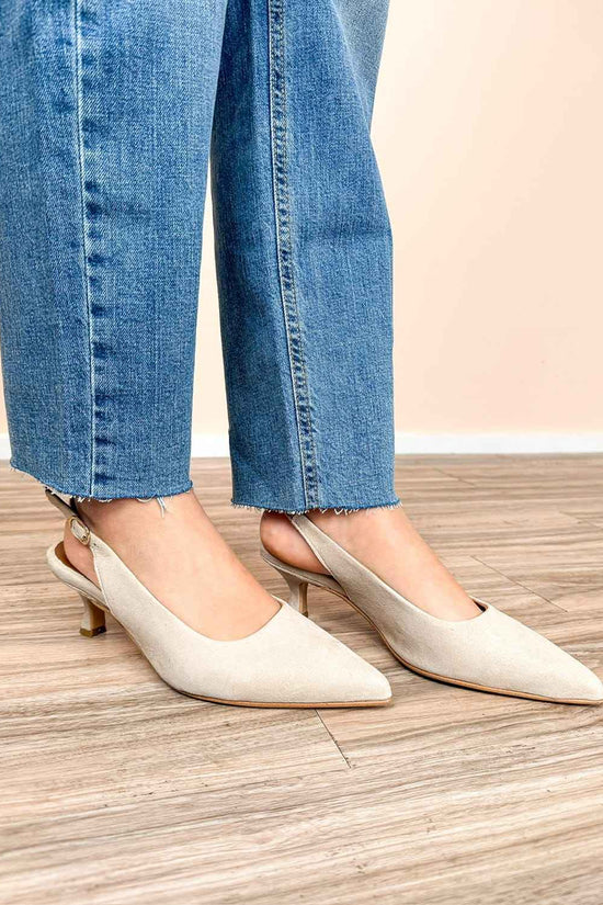 Slingback in camoscio tacco mini - MOUSSE